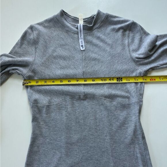 FREE PEOPLE MOVEMENT *GREY* Laura Long Sleeve Rib Top by at Free People Small - Picture 5 of 12
